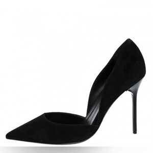 BURBERRY Virna 105 Black Suede Classic Pumps Heels 36